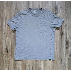 Faherty Shirt Mens XLarge Gray Sunwashed Organic Cotton Pocket Tee Casual Soft